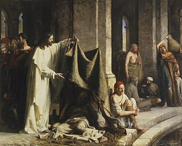 ベセスダの井戸で癒されるキリスト カール・ハインリヒ・ブロック Oil Paintings